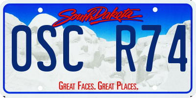 SD license plate 0SCR74