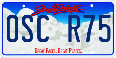 SD license plate 0SCR75