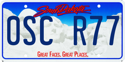 SD license plate 0SCR77