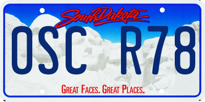SD license plate 0SCR78