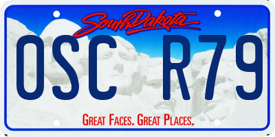 SD license plate 0SCR79