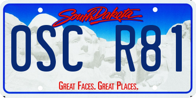 SD license plate 0SCR81