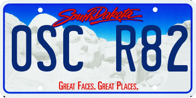 SD license plate 0SCR82