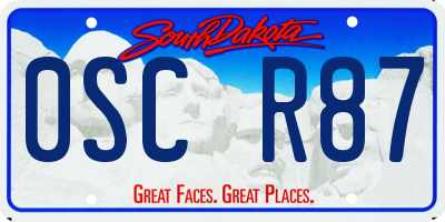 SD license plate 0SCR87
