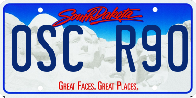 SD license plate 0SCR90