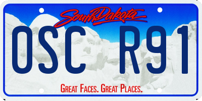SD license plate 0SCR91