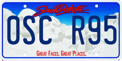 SD license plate 0SCR95