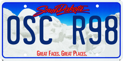 SD license plate 0SCR98