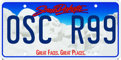 SD license plate 0SCR99