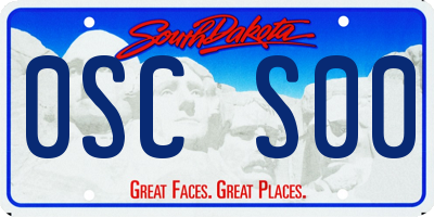 SD license plate 0SCS00