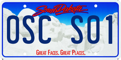 SD license plate 0SCS01