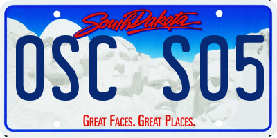 SD license plate 0SCS05