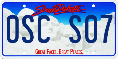 SD license plate 0SCS07