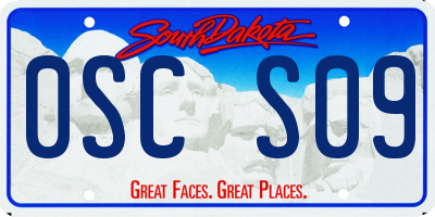 SD license plate 0SCS09