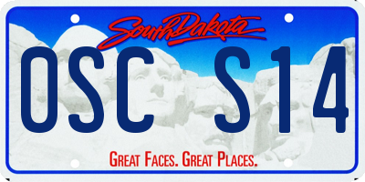 SD license plate 0SCS14