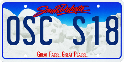 SD license plate 0SCS18