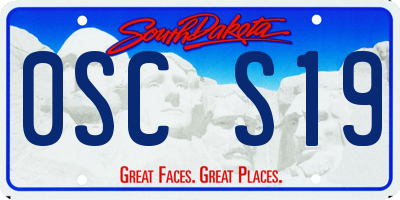 SD license plate 0SCS19
