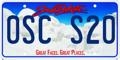 SD license plate 0SCS20