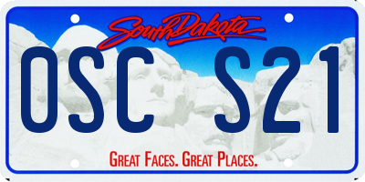 SD license plate 0SCS21