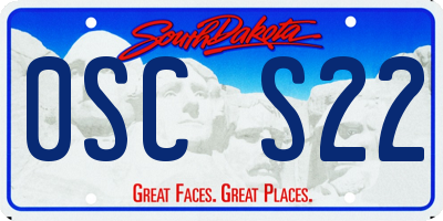 SD license plate 0SCS22