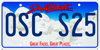 SD license plate 0SCS25