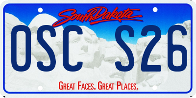 SD license plate 0SCS26