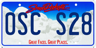 SD license plate 0SCS28