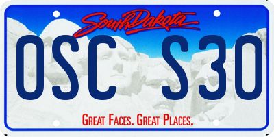 SD license plate 0SCS30