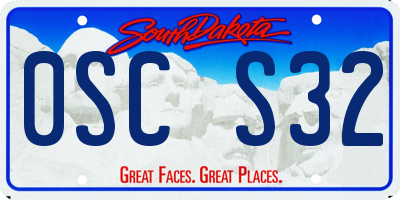 SD license plate 0SCS32