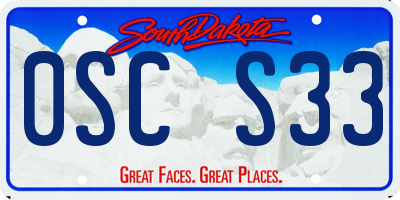 SD license plate 0SCS33