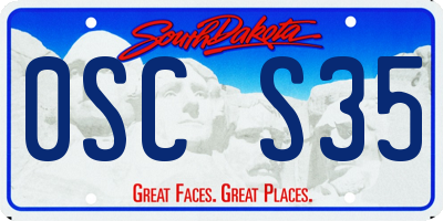 SD license plate 0SCS35