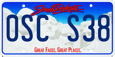 SD license plate 0SCS38