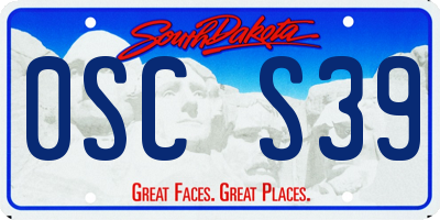 SD license plate 0SCS39