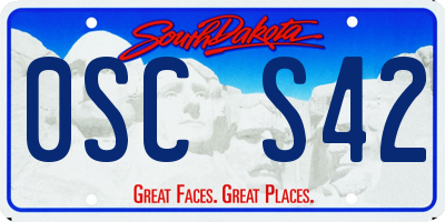 SD license plate 0SCS42