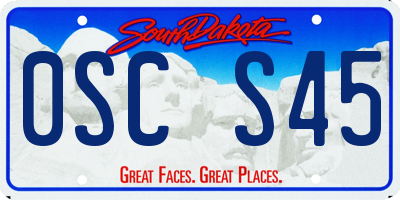 SD license plate 0SCS45