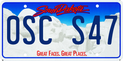 SD license plate 0SCS47