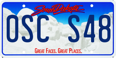 SD license plate 0SCS48
