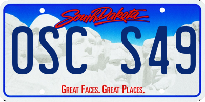 SD license plate 0SCS49