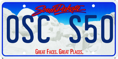 SD license plate 0SCS50
