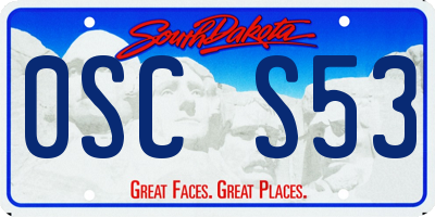 SD license plate 0SCS53