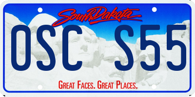 SD license plate 0SCS55