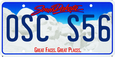 SD license plate 0SCS56