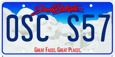 SD license plate 0SCS57