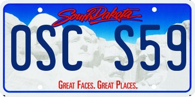 SD license plate 0SCS59
