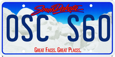 SD license plate 0SCS60
