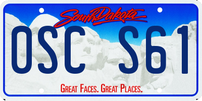SD license plate 0SCS61