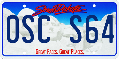 SD license plate 0SCS64