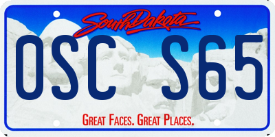 SD license plate 0SCS65