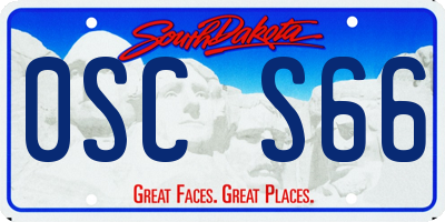 SD license plate 0SCS66