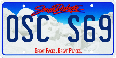 SD license plate 0SCS69